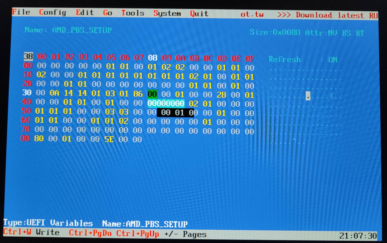 Editing the value in RU