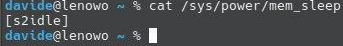Only s2idle listed in Linux